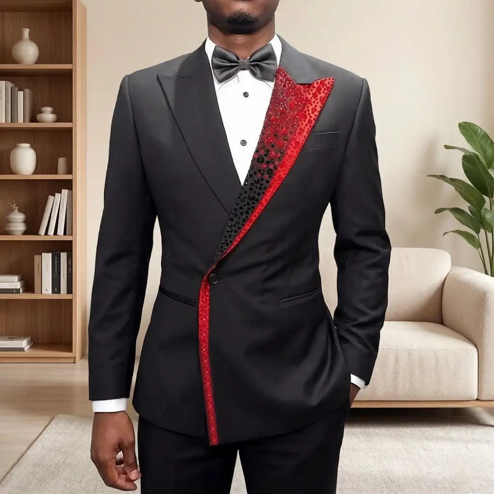 Men Beaded Slim Fit 2 Pieces Wedding Prom Mix Match Designer Style Suit Separates Groom Banquet For Special Occasion Wear
