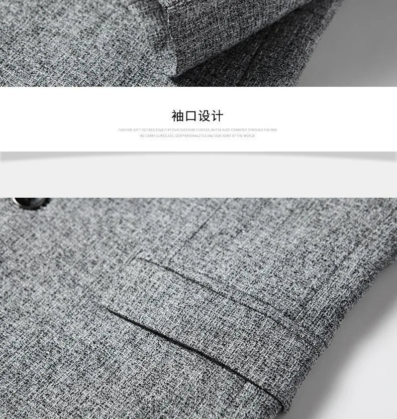 New Summer and Autumn Linen Thin Breathable and Sun-Protective Suit Jacket with Inner Lining, Slimming Middle-Aged Men's Suit