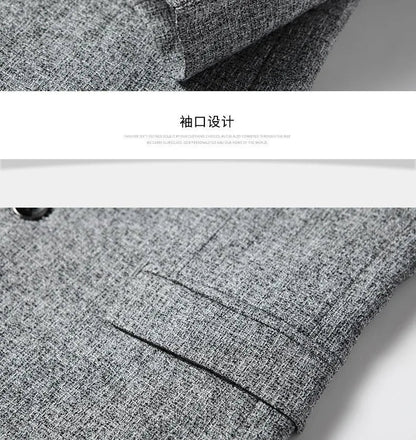 New Summer and Autumn Linen Thin Breathable and Sun-Protective Suit Jacket with Inner Lining, Slimming Middle-Aged Men's Suit