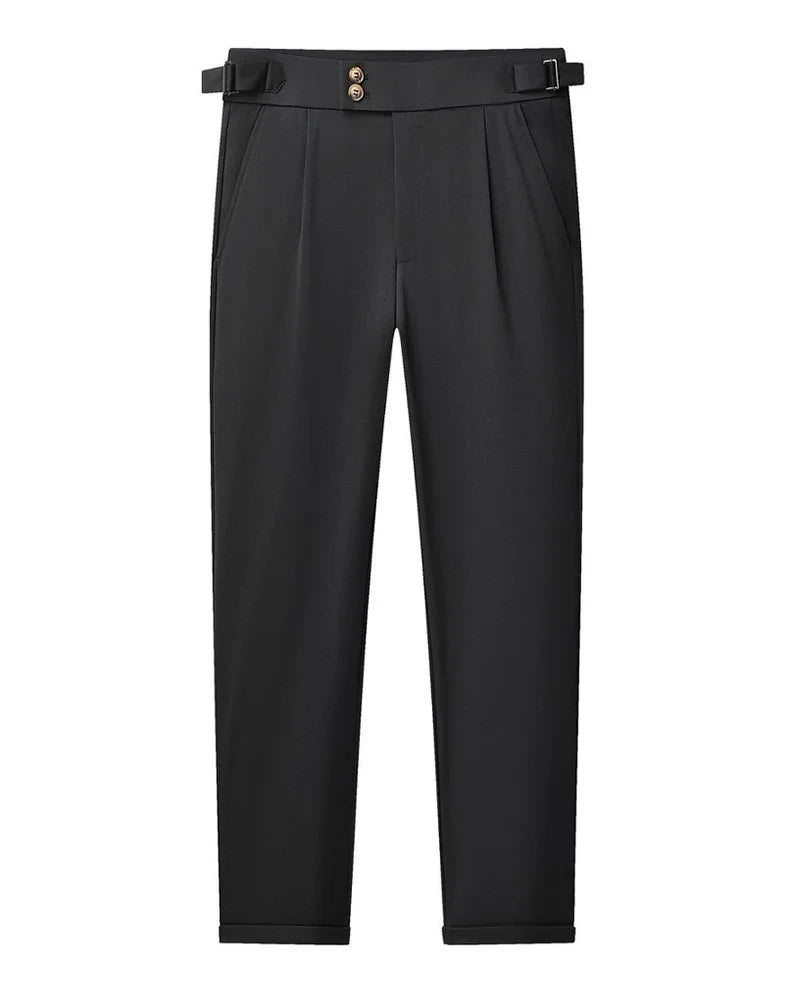High Quality Mens Stretch Golf Pants Casual Slim Fit Dress Pants Adjustable Waist Tapered Work Cropped Trousers