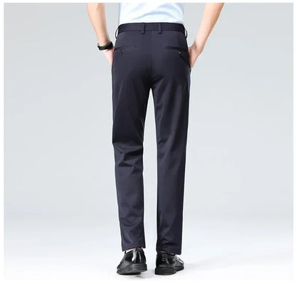 Spring Summer Thin Trousers Men Formal Dress Suit Pants Work Pants Quality Business Casual Pants Black Wine Red Long Pants
