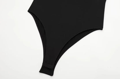 Women Fashion With Halter Neck Skinny Bodysuit Sexy Sleeveless Snap-button Female Playsuits Mujer