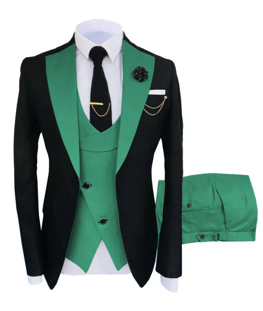 New Costume Slim Fit Men Suit Slim Fit Business Suits Groom Black Tuxedos For Formal Wedding Suit Jacket Pant Vest 3 Pieces