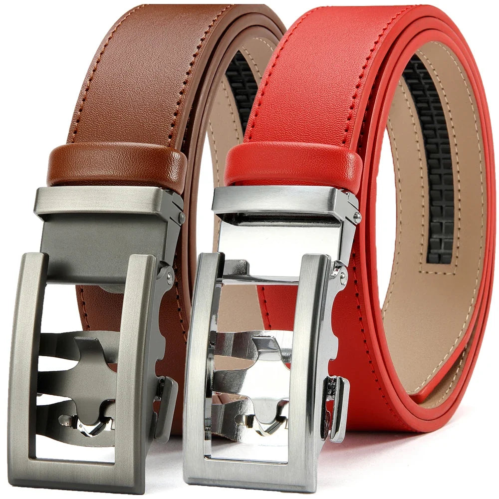 DOOPAI New Mens Belt Hollow Automatic Mens Belt Genuine Leather Luxury Belt  For Men Belt Male Strap Male Metal Automatic Buckle