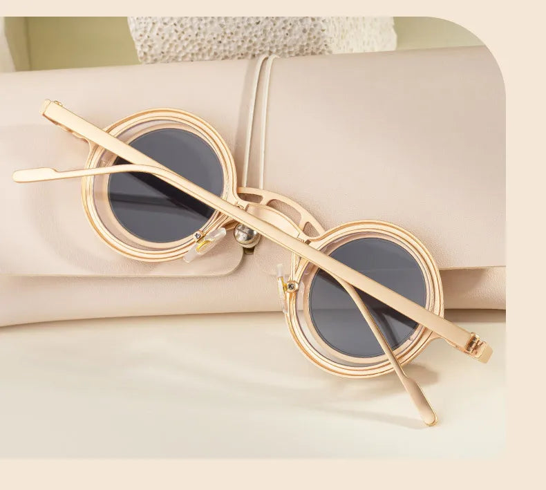 Steampunk Sunglasses For Men Metal Frame Vintage Retro Round Fashion Glasses Punk Dropshipping Gafas De Sol Lunette De Soleil