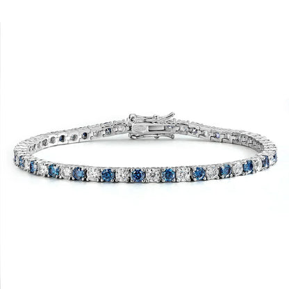 Certified 3/4/5mm Full Moissanite Diamond Tennis Bracelets for Women Man Colorful Gem Sparkling 925 Sterling Silver Chain