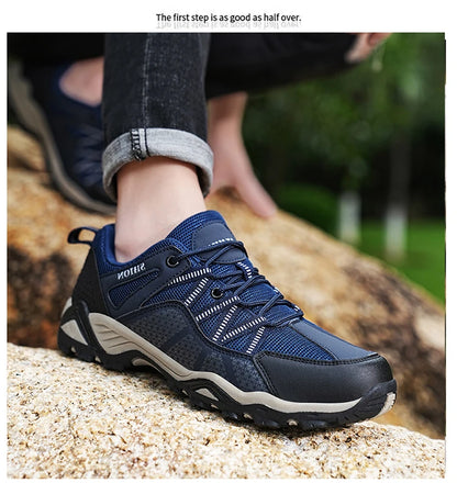 Brand Hiking Shoes Men Mesh Breathable Travel Shoe Outdoor Waterproof Hunting Fishing Shoes Mountain Off-Road Riding Sports Shoe