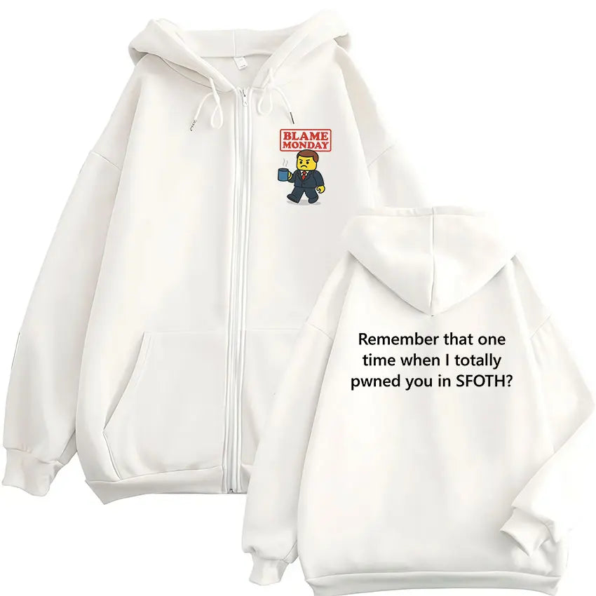 Funny Blame John Meme Zipper Hoodie Shedletsky Forsaken Fashion Autumn/Winter Sweatshirt Men Women Casual Oversized Coats Hoody