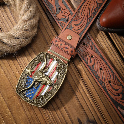 Vintage Meets Fashion! PU Alloy Buckle Belt, Suitable for Both Men and Women, to Create a Personalized Western Style