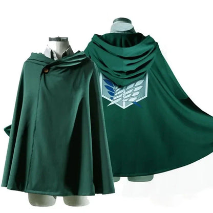 Men Women Attack on Titan Cloak Kids Cosplay shingeki no kyojin Cloak Shingeki No Kyojin Survey Corps Cloak Cape Green Shawl