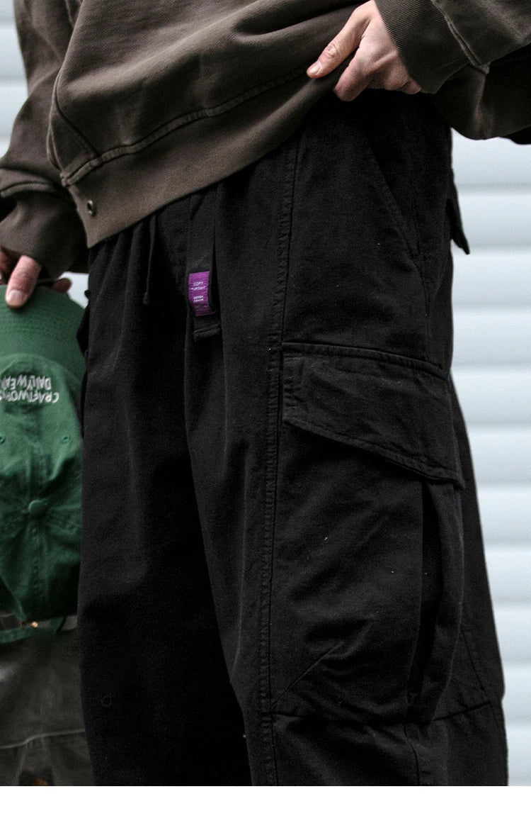 Oversized Cargo Pants For Men Multi Pocket Loose Fit Streetwear Casual American Style Korean Trendy Fashion Straight Leg Pants