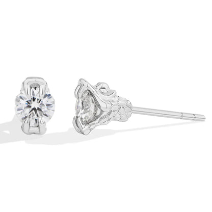 Round Cut 0.5CT Moissanite Stud Earrings 925 Sterling Silver 18K Gold Plated ForWomen Girl Sparkling Engagement Jewelry