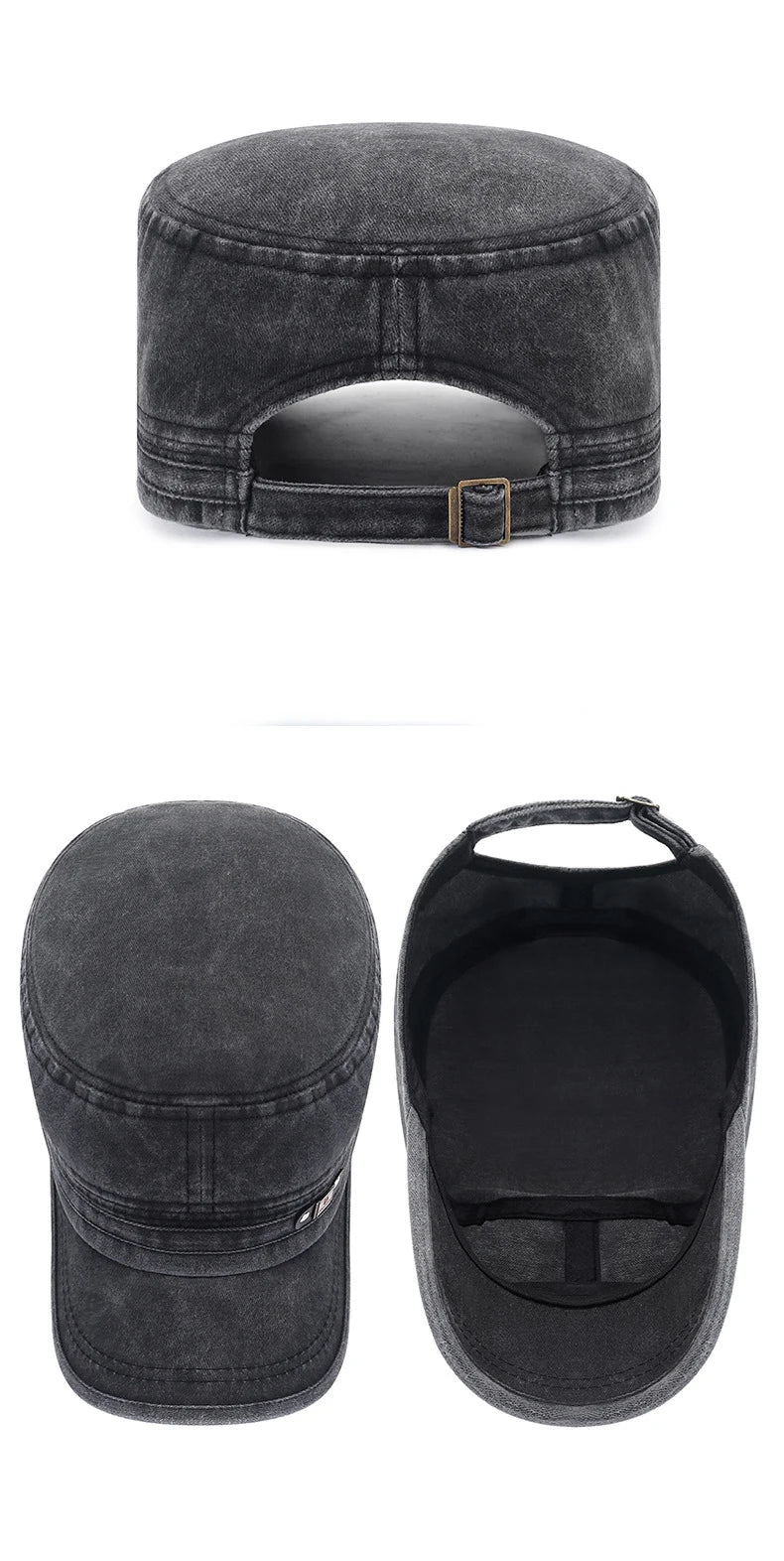 New Washed Hat Made Old Cotton Flat Top Autumn And Winter Peaked Hat Outdoor Breathable Faded Visor Hat Men