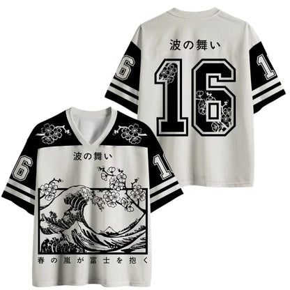 Japanese Style Trendy Harajuku 3d Printed V-neck Jersey Adults Fashion Casual Y2k Breathable Quick Drying Tshirt Unisex Tops Tee