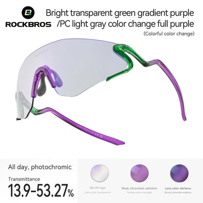 Photochromic Cycling Glasses Windproof Dustproof UV400 Protection Glasses Cycling Outdoor Sports Sunglasses Unisex