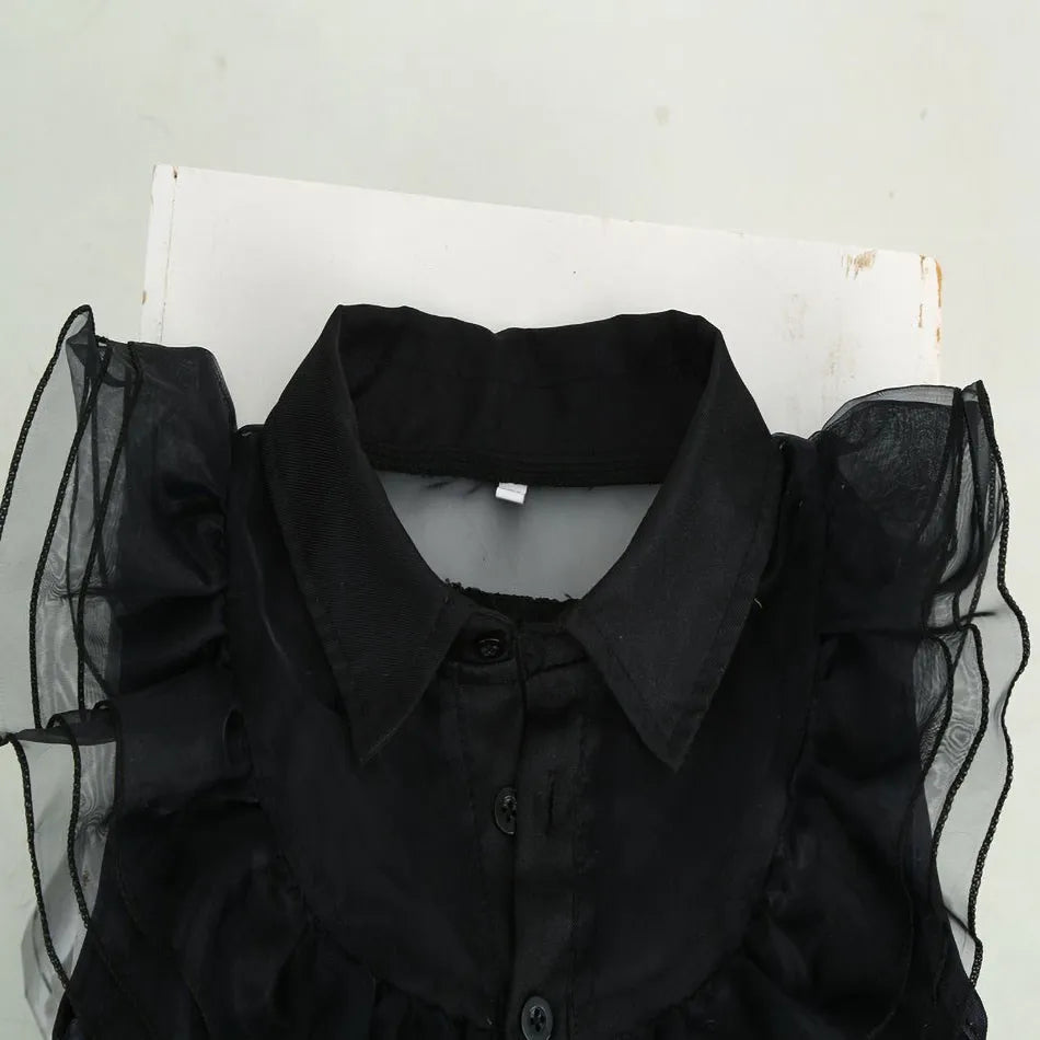 Girls Princess Dress Child Birthday Party Layered Disguise Kids Cosplay Halloween Fantasy Dark Gothic Dancing Costume 4-12Years