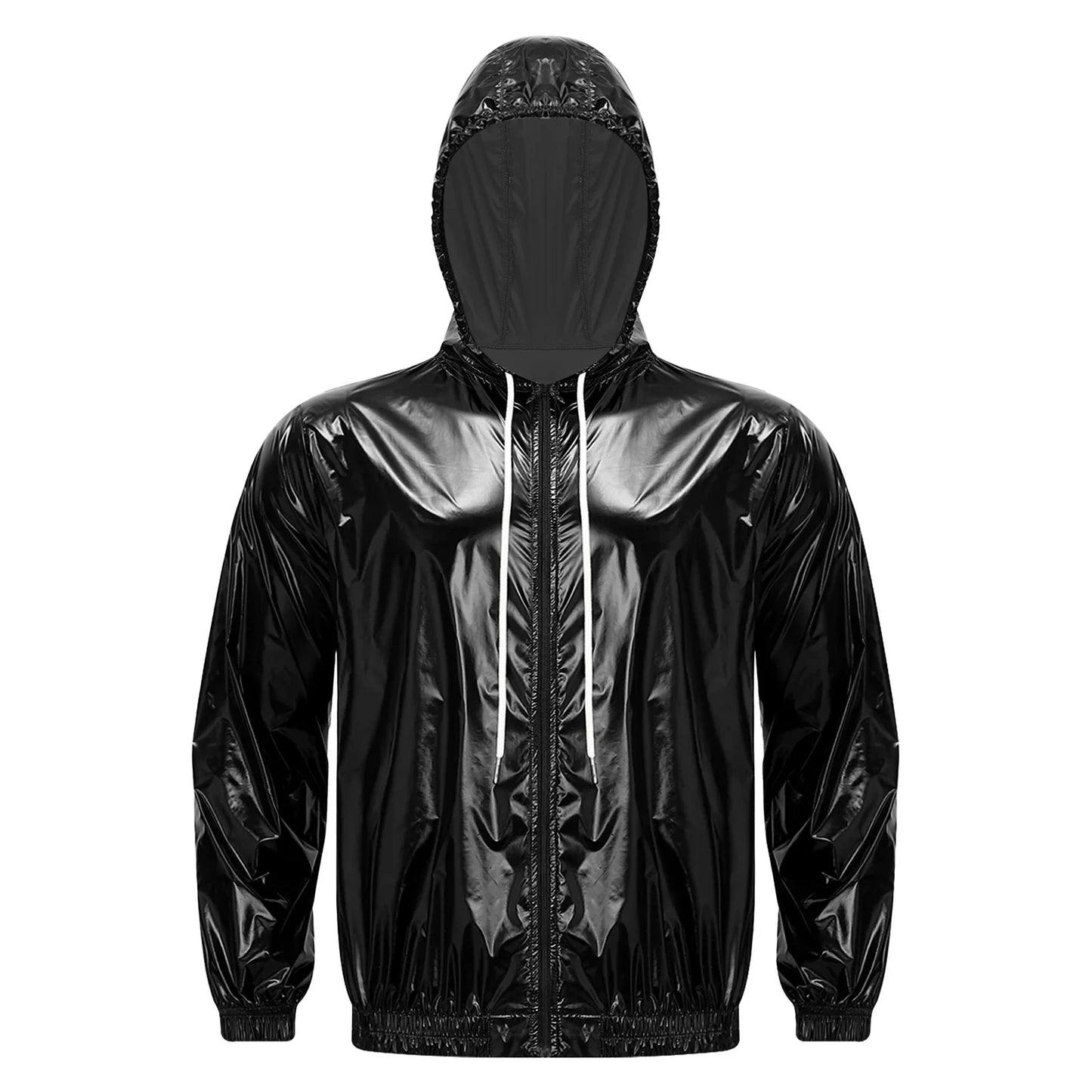 Mens Waterproof Hooded Jacket Tops Breathable Raincoat Waterproof Windproof Outdoor Biking Fishing Jacket Hood Outerwear