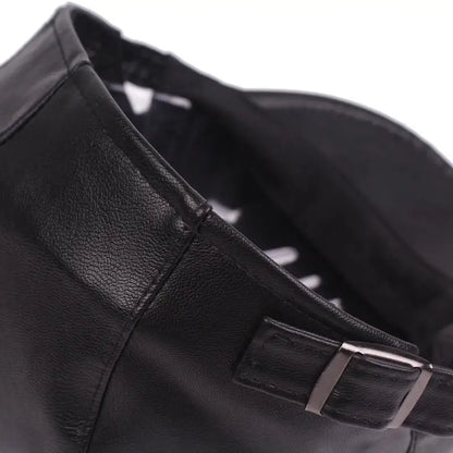 Men Women Ivy Cap Newsboy Hat Adjustable Faux PU Leather Berets for Spring Summer Autumn Gatsby