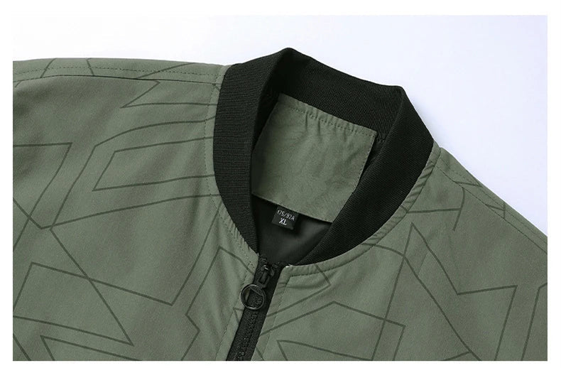 2025 Spring and Autumn New Baseball Collar Short Loose Solid Color Jacket Men's Business Casual Thin Coat Trend Size M-5XL
