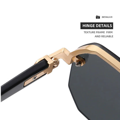 Semi-Rimless Sunglasses For Men Vacation Square Sunglasses Women Trendy Vintage Fashion Glasses Gafas De Sol Hombre Zonnebril