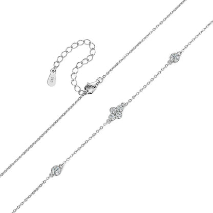 3mm&2mm Moissanite Choker Necklaces Collar Plata 925 Sterling Silver Clavicle Chain Necklace For Women Neck Jewellry Gift