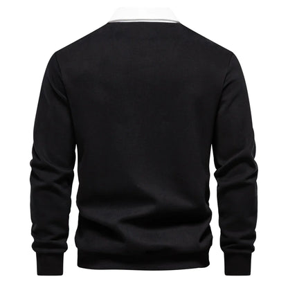 2023 New Autumn Fashion Design Polo Neck Sweatshirts for Men Casual and Social Wear Quality Cotton Mens Sweatshirts