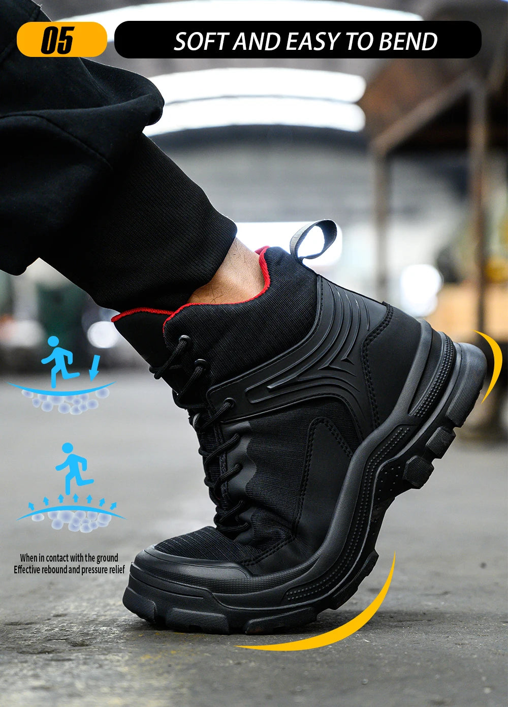 New 2026 Fashion Men Work Safety Boots Anti-smashing Industrial Work Shoes Sneakers Anti-sand Boot Outdoor Ankle Male Footwear