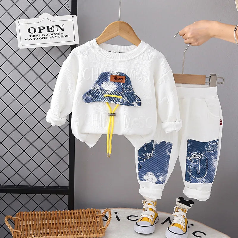 New Spring Autumn Causal Suit Baby Boys Girls T-Shirt Pants 2pcs/Set Children Clothing Kids Infant Sportswear 0-5 Years