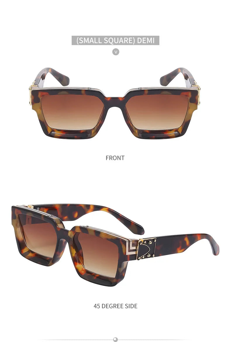Millionaire Square Sunglasses For Men Vintage Luxury Sunglasses Women Retro Shades Fashion Glasses Gafas De Sol Sonnenbrille Sun