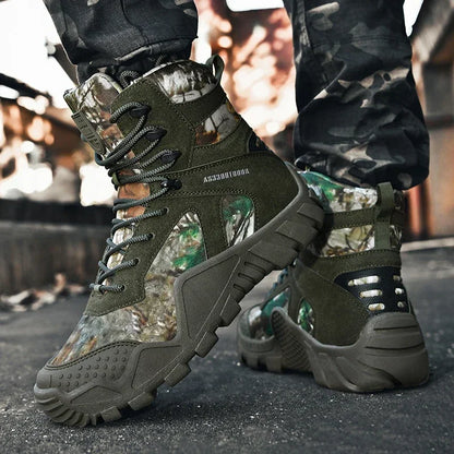 Outdoor High Top Mens Waterproof Fashion Platform Sneakers Ankle Botas Casual Shoes Combat Boots Male Black Large Size 47