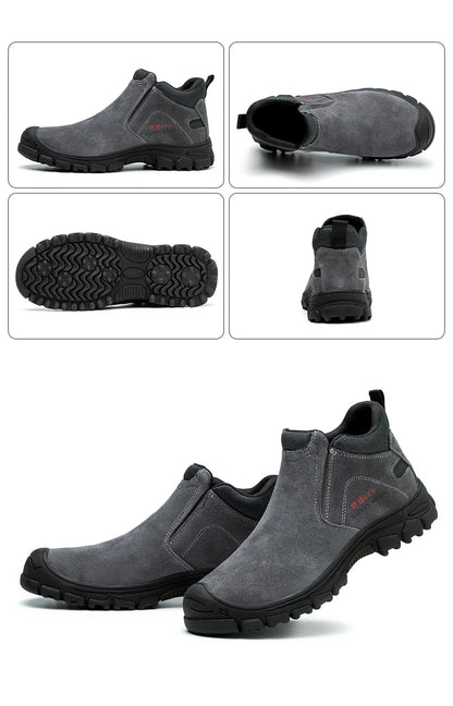 Mens Steel Toe Safety Shoes Breathable Soft Non Slip Work Boots Protective Comfortable Footwear for Men Insulation 6KV Shoes
