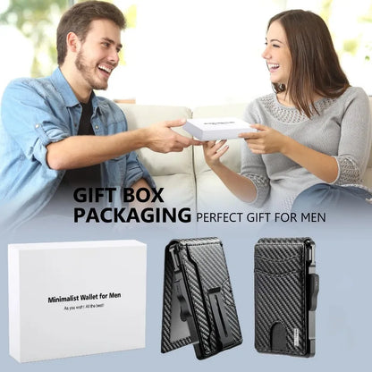 Portefeuille pour hommes, portefeuille minimaliste pour hommes 9-13 cartes, portefeuille compact et mince avec pince à billets et fenêtre d'identification, blocage RFID intelligent Pop Up C