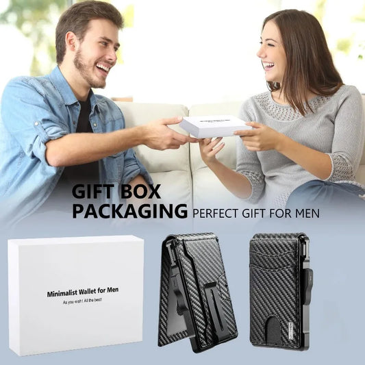 Portefeuille pour hommes, portefeuille minimaliste pour hommes 9-13 cartes, portefeuille compact et mince avec pince à billets et fenêtre d'identification, blocage RFID intelligent Pop Up C