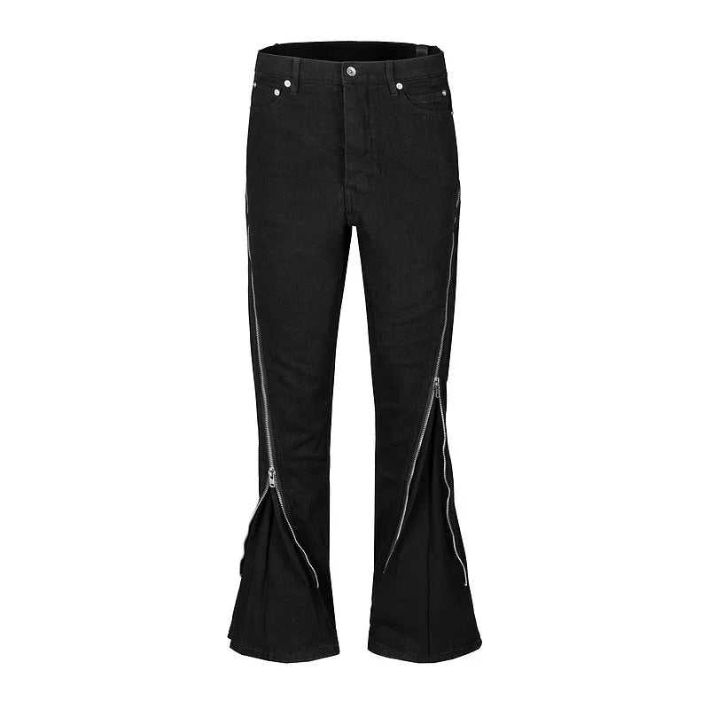 2023 Brand New Classic Rick Denim Folding Zipper Slim Fit Straight PANT Jeans Cotton Denim Pants Comfort Casual Jeans M-XXL #717