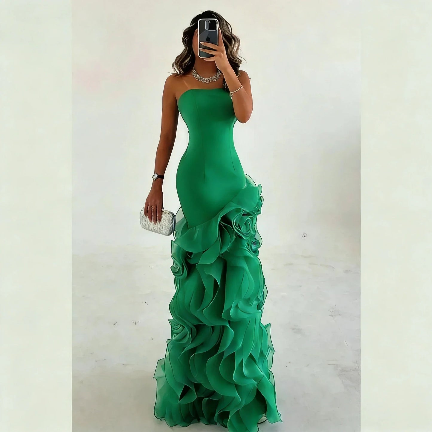 Elegant  Asymmetrical Prom Gown Tiered Layers Party Dress for Women Mermaid Evening Dresses Formal Occasion Dresses Customized