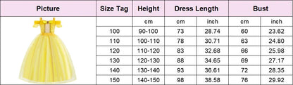 Kids Belle Costume Girl Halloween Princess Cosplay Party Dress Children Birthday Clothes Carnival Fancy Dress