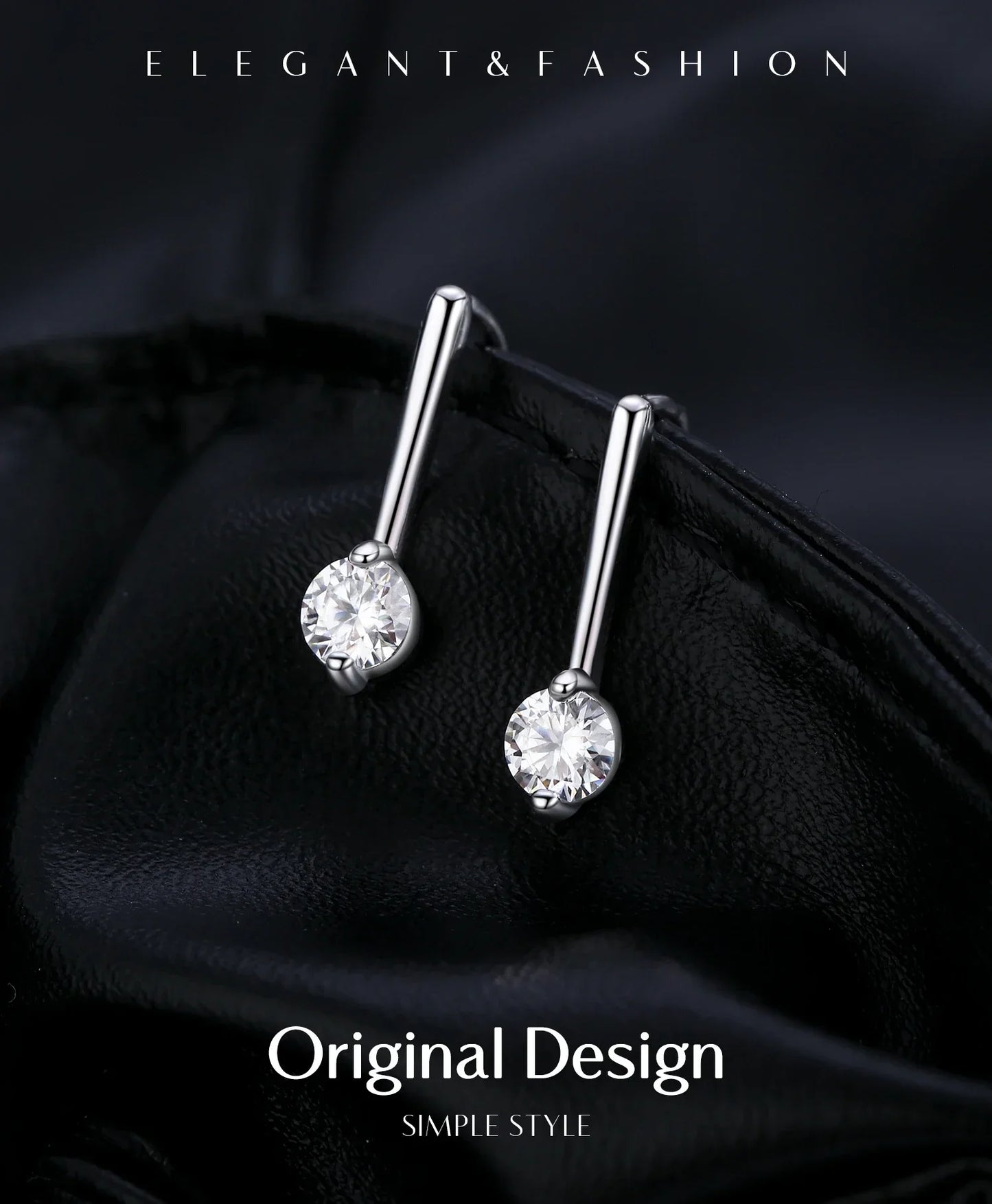 Sparkling D Color Moissanite Drop Earrings 925 Sterling Silver Classic Geometric Dangle Earrings For Women Fine Jewelry