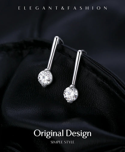 Sparkling D Color Moissanite Drop Earrings 925 Sterling Silver Classic Geometric Dangle Earrings For Women Fine Jewelry
