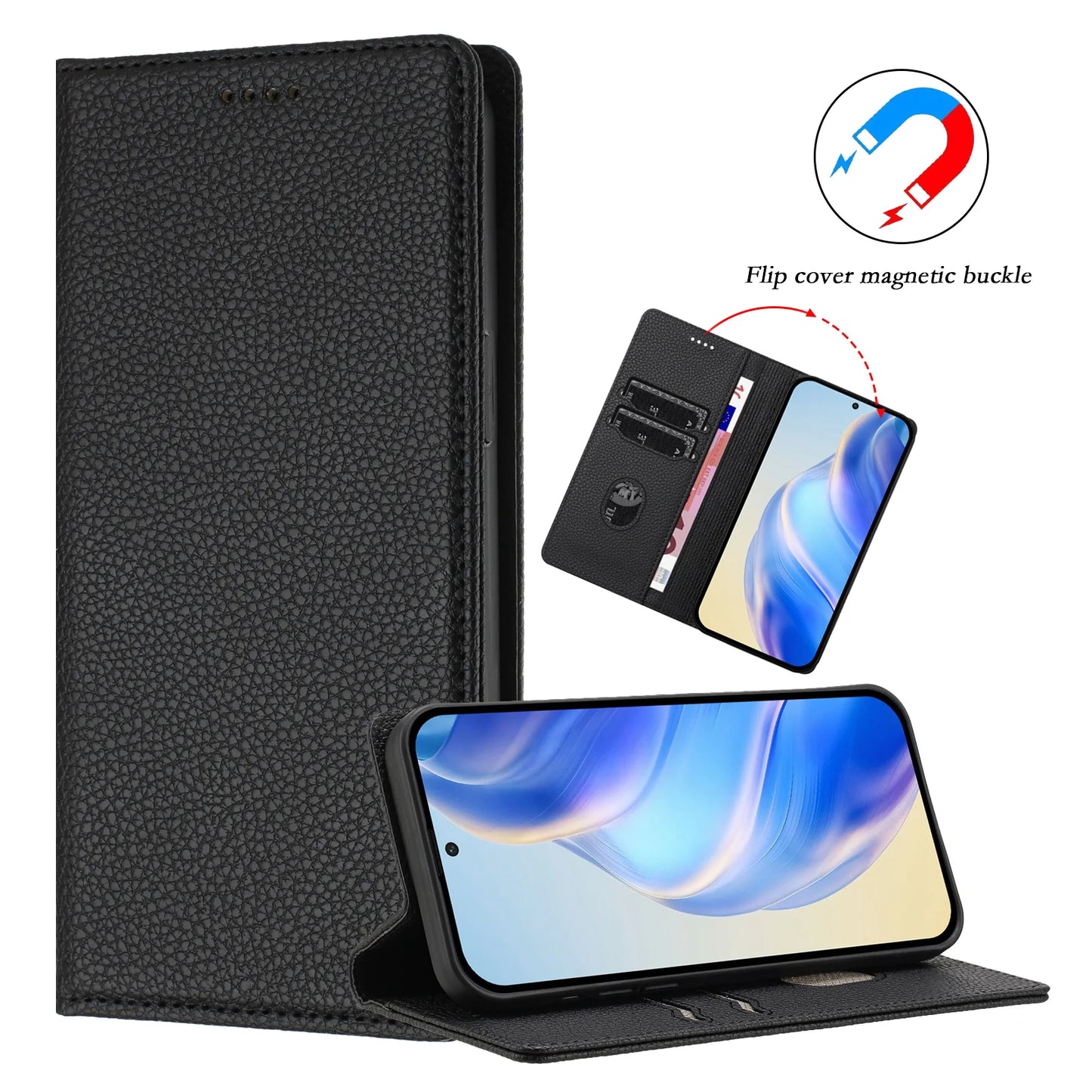 Flip Case For iPhone 16 Pro 15 14 Plus 13 11 Pro Max 12 Mini XR XS 7 8 6S Card holder Magnetic Leather Wallet Satnd Phone Cover