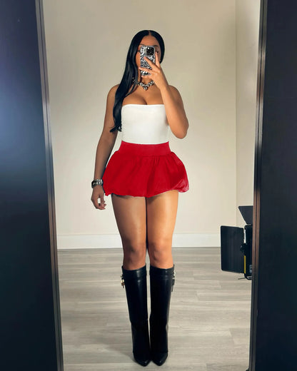Women Leopard Print Bubble Mini Skirt High Waist Cute Puffy Hem Puffer A Line Short Skirts Y2K Going Out Night Club Party Skirts