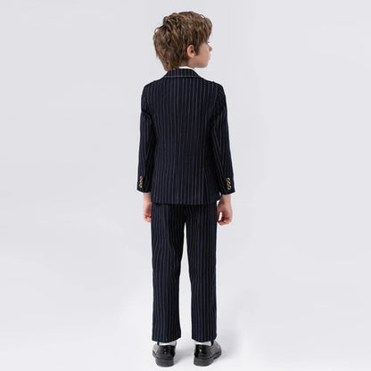 Fast Ship Formal Boys Striped Suits Piano Violin Contest Performance Handsome Smart Kids wedding Ring Bearer Outfit