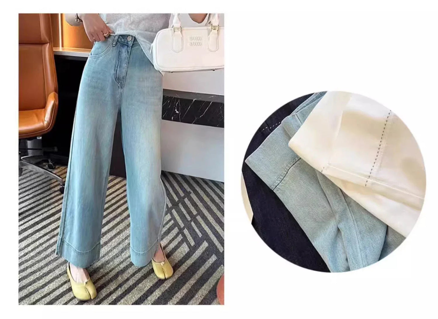 Women's Plus Size Straight-Leg Jeans Autumn Slimming Bell Bottoms 2025 New Arrival Trendy Pants Nine-Point Length