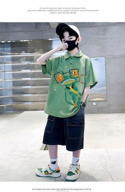Teen Boys Clothing Sets Summer Big Size New Casual Outfits Kids Tracksuit For Boys Sport Suit Children Clothes 8 9 10 12 14 Year
