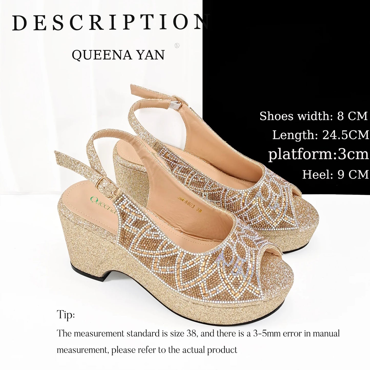 African Shoe and Bag Set for Wedding Women Shoes and Bag To Match Set with Rhinestone Italy Pumps Women Shoes Luxury