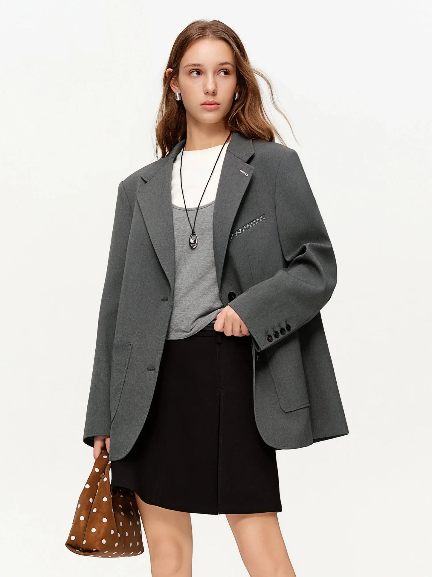 2026 Plus Size Spring New Women's Classic Oversized Blazer, Wide Shoulder Structured Jacket, Y2K Retro Office Chic Coat