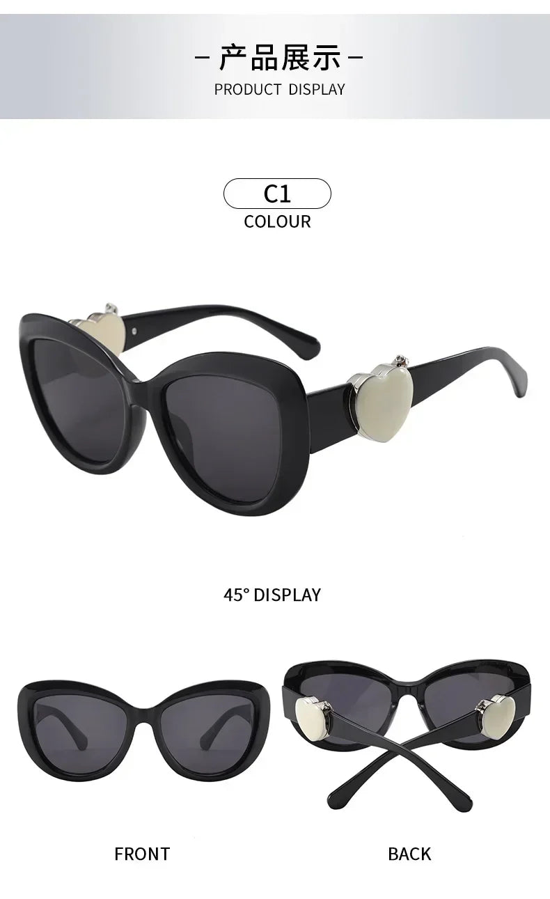 2025 New Trendy Fashion Cat Eye Women Sunglasses Oversized Oval Sun Glasses Ladies UV400 High Quality Light Luxury Sunshade