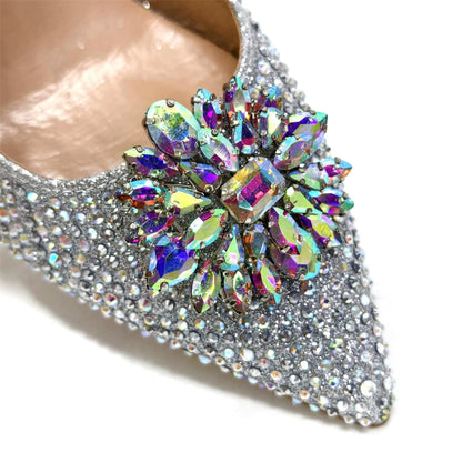 Nigerian Women Heel Party Ladies Italian Design Shoes And Bag Set Decorated with Rhinestone Handbag Wedding Party