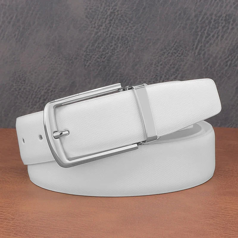 Fashion belts young men pin buckle genuine leather cowhide Waistband high quality white casual jeans ceinture homme B650