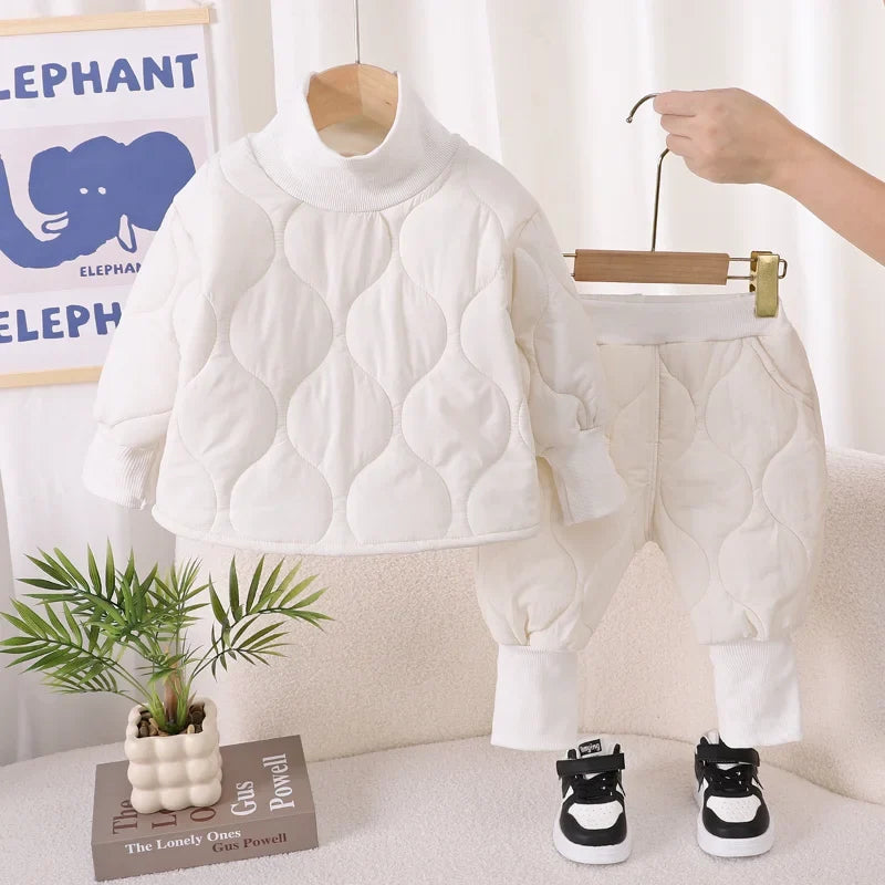 New Winter Fashion Baby Clothes Suit Children Boys Thick Warm T-Shirt Pants 2Pcs/Sets Kids Girls Clothing Infant Casual Costume