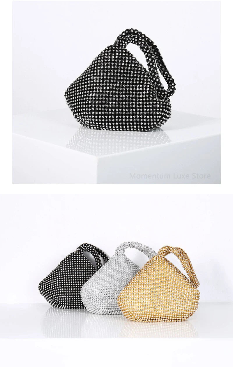 Fashion Designer Evening Bag Ladies Rhinestone Clutch Soft Purse Handbag for Women Party Gift Wedding Accessories Daily Use